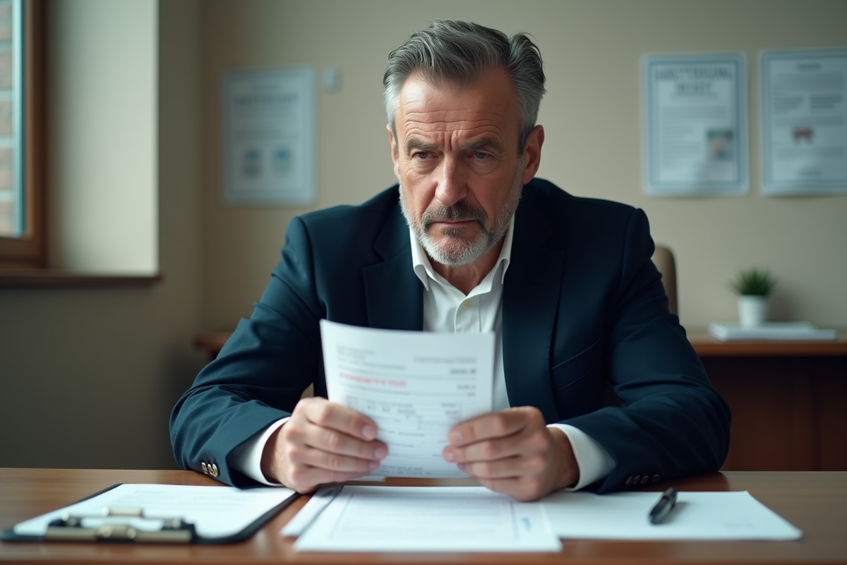 Homme d'âge moyen avec document de conduite officiel