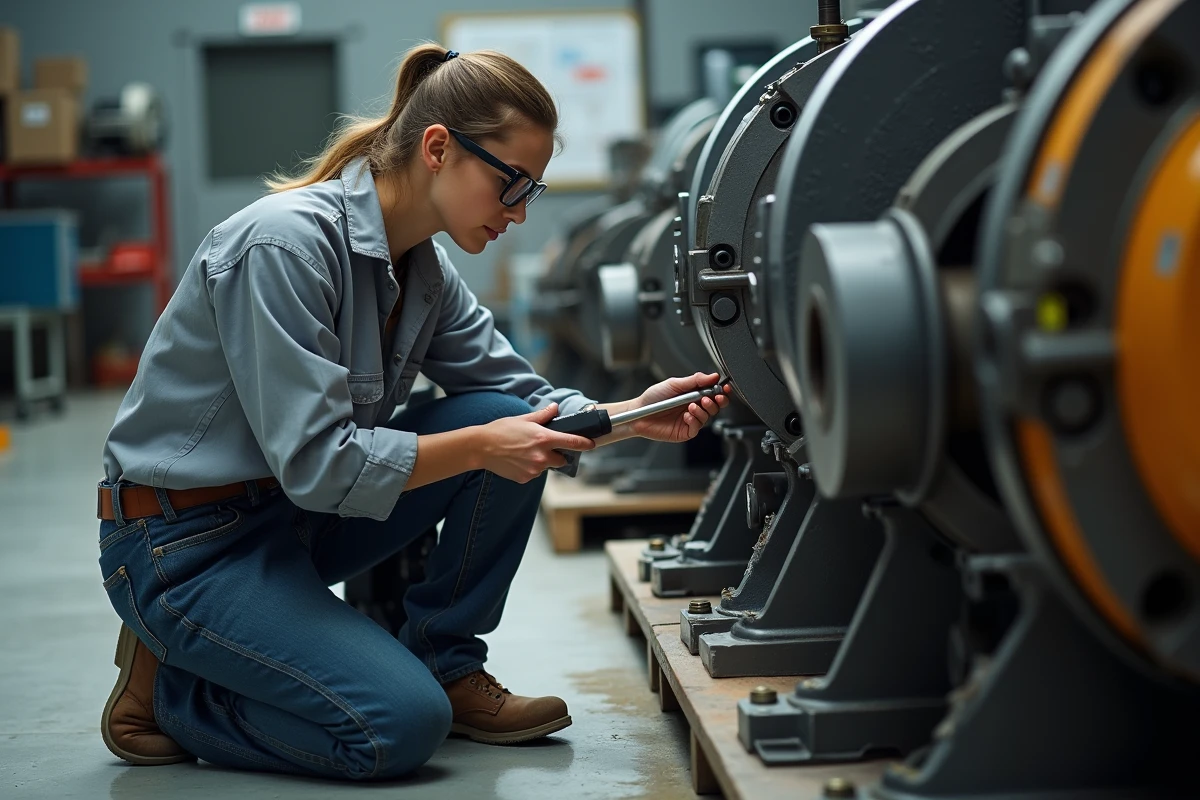 Technicienne vérifiant l